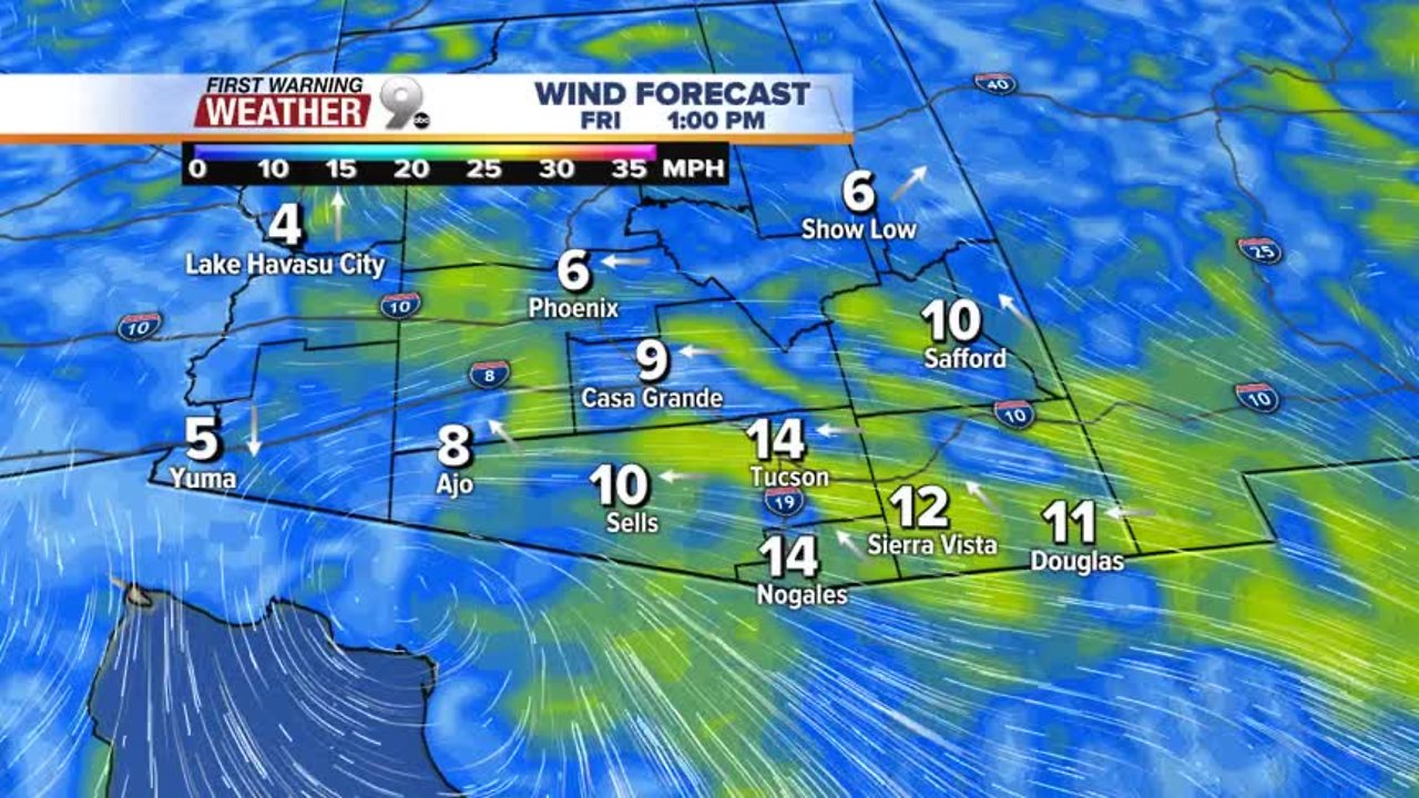 Showers move east and warm air returns from the west