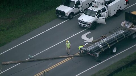 Truck hits power line in Pasco Co. causing gas leak | Action Air 1