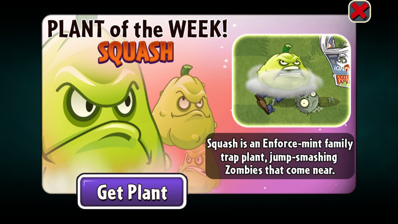 Plants vs Zombies 2 - Penny's Pursuit - Squash - July 2022