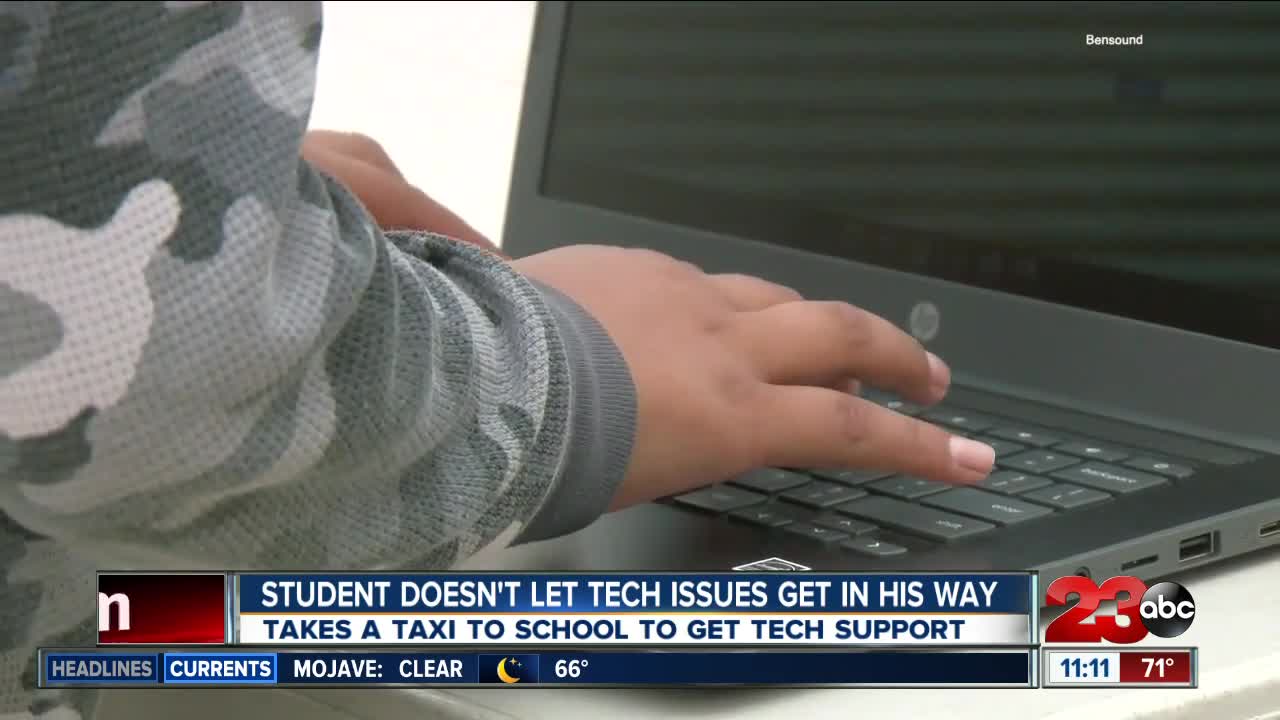 Local student takes taxi to get assistance with distance learning