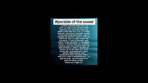 parable of the sower #listen #hear #bibleverseoftheday📖😇 #biblebuild #Bible