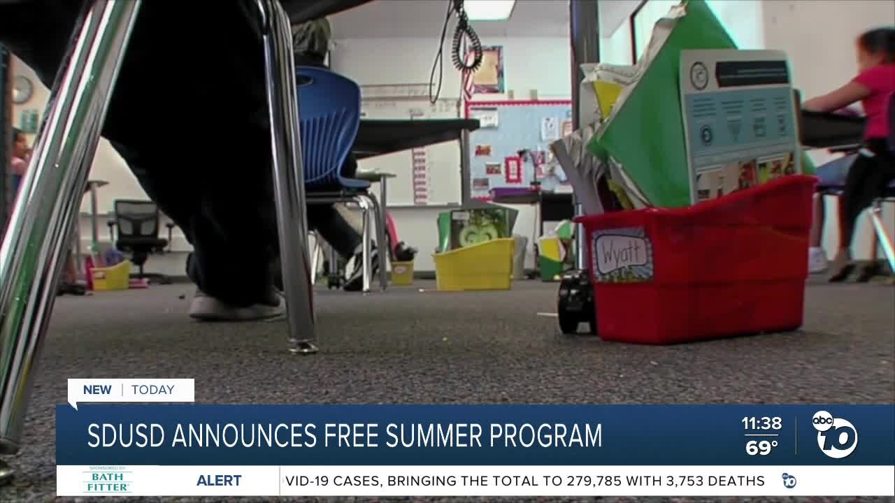 SDUSD announces free summer program