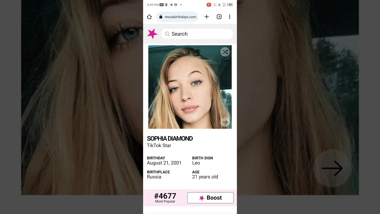 HAPPY 21 BIRTHDAY SOPHIA DIAMOND TikTok Star