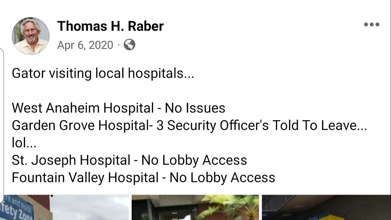 Reflection Of April 6, 2020 Visting 5 SoCal Hospitals