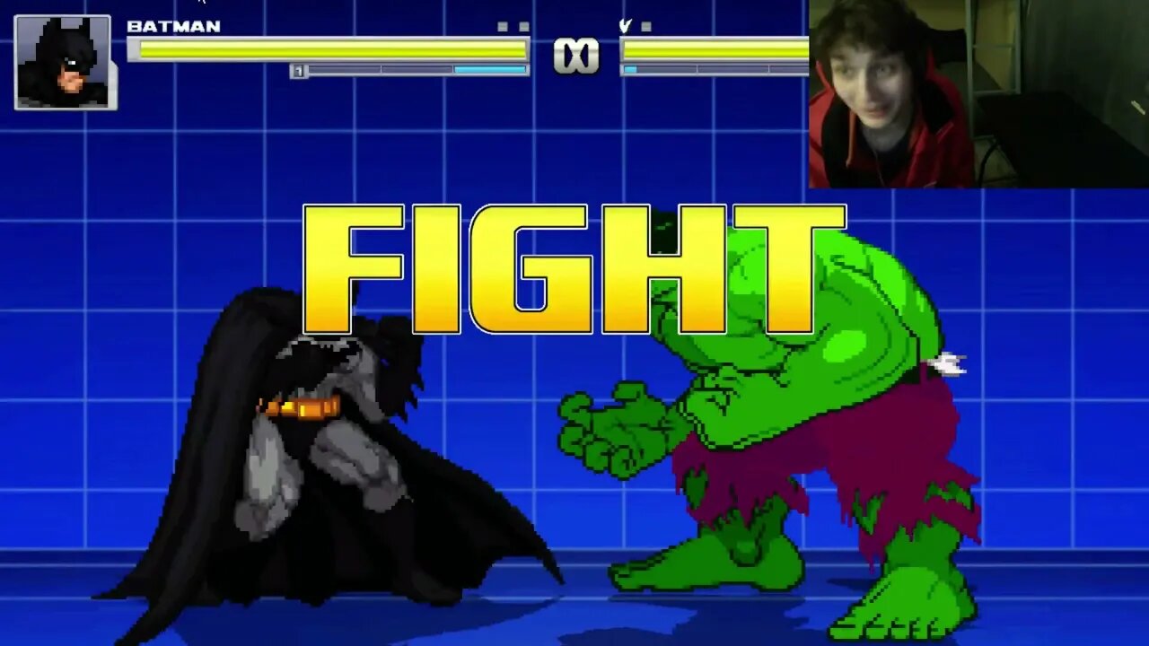 Batman VS Savage Hulk In An Epic Battle In The MUGEN Video Game With Live Commentary