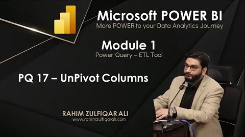 PQ 17 - Unpivot Columns in Microsoft POWER BI | Power Query