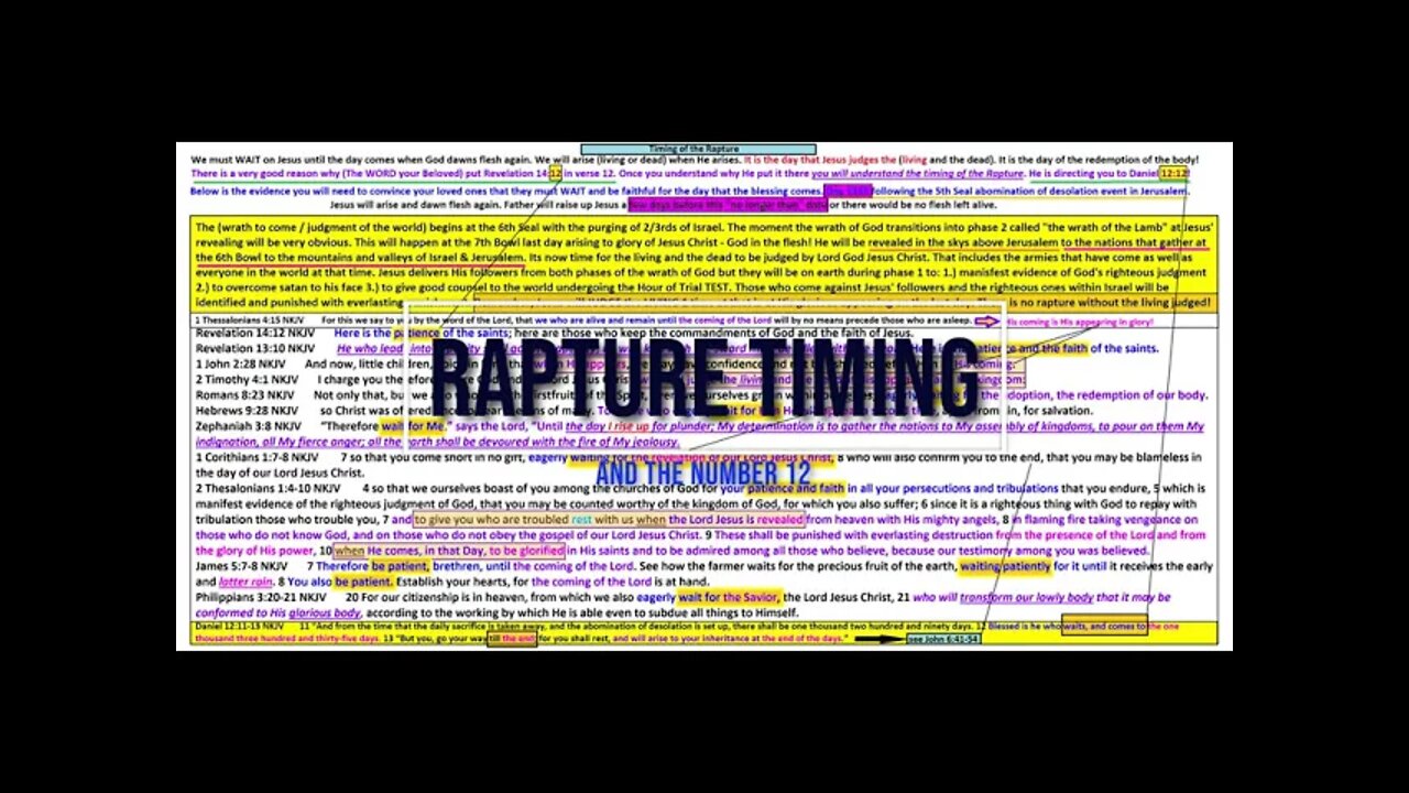 Rapture timing and the number 12