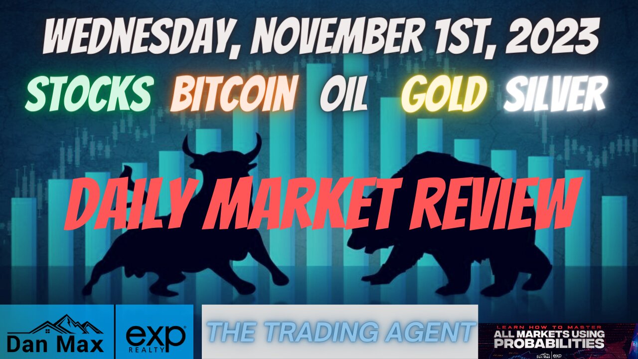 Daily Market Review for Wednesday, November 1st, 2023 for #Stocks #Oil #Bitcoin #Gold and #Silver