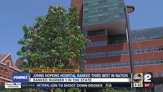 Johns Hopkins Hospital ranked best in the state and third in the nation