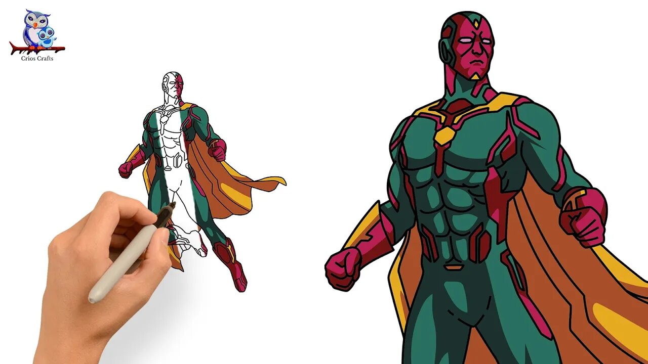 How to Draw Vision Marvel - Art Tutorial