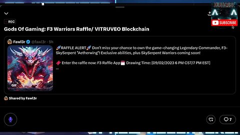 Gods Of Gaming: F3 Warriors Raffle/ VITRUVEO Blockchain