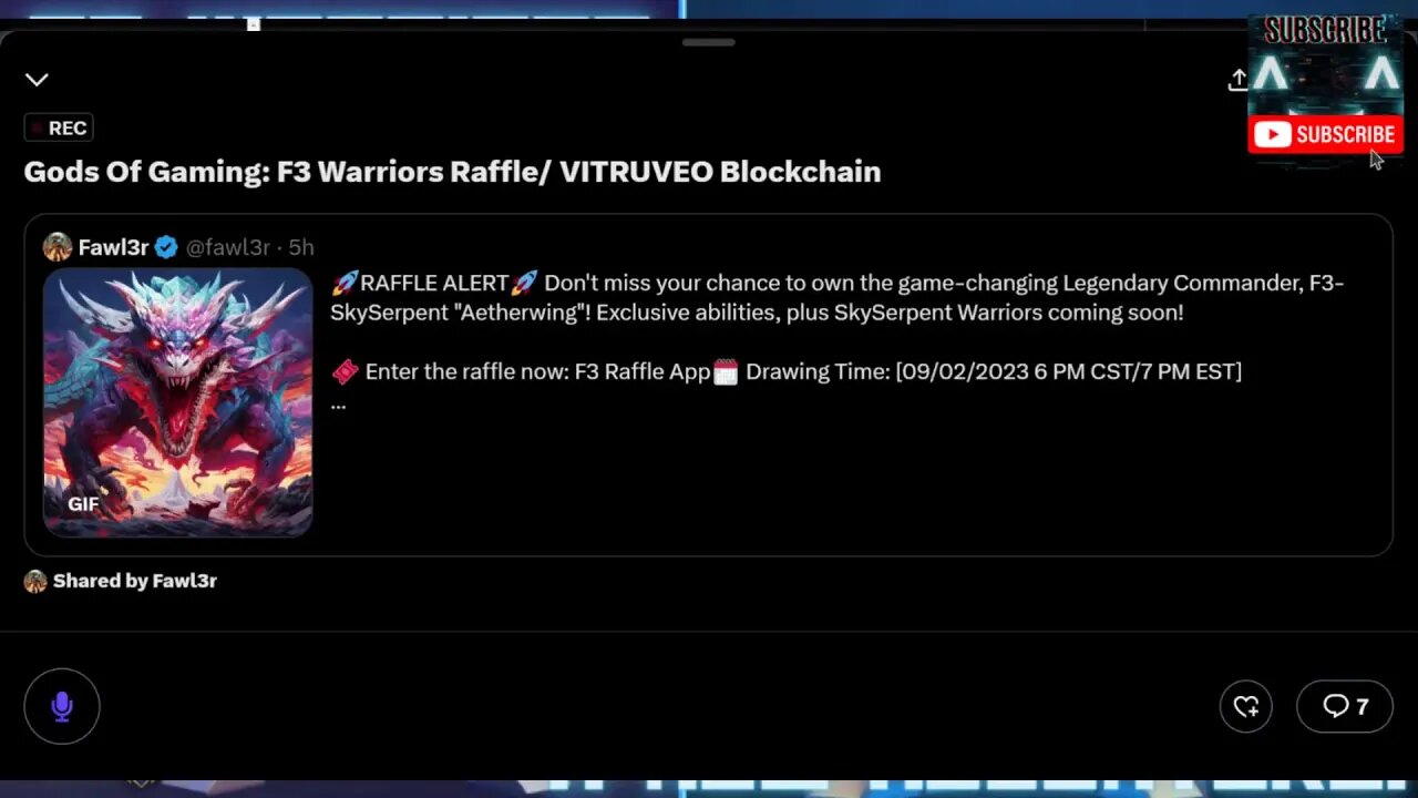 Gods Of Gaming: F3 Warriors Raffle/ VITRUVEO Blockchain