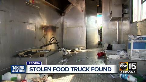 Stolen Peoria food truck found stripped of equipment, GoFundMe set up