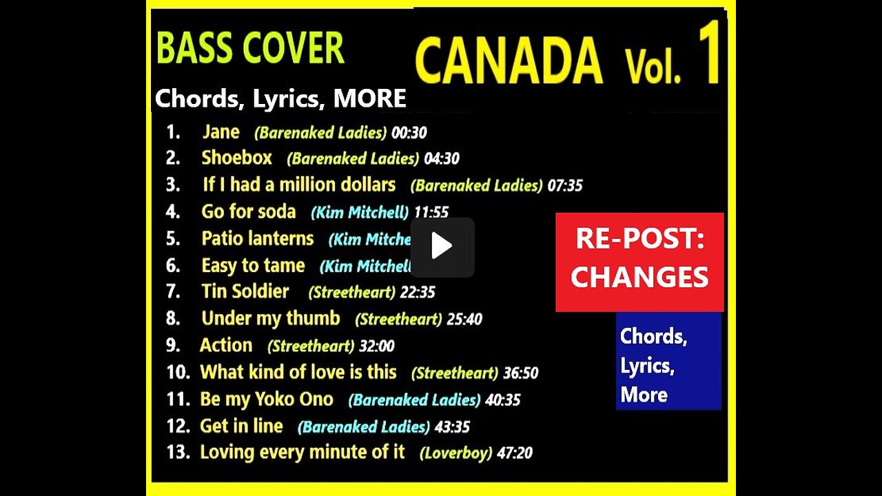 Bass cover CANADA Vol. 1 (Final) _ FRAN. _ Chords, Lyrics, MORE