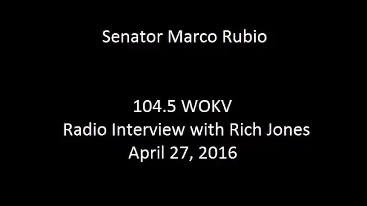 Senator Rubio Speaks with WOKV's Rich Jones