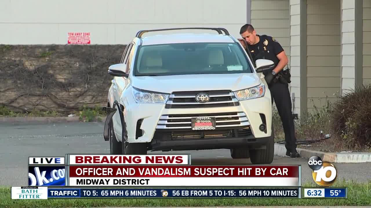 SDPD officer hospitalized after being struck by SUV in Midway District