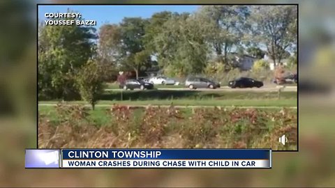 Video shows moment vehicle crashes, ending police chase in Clinton Township