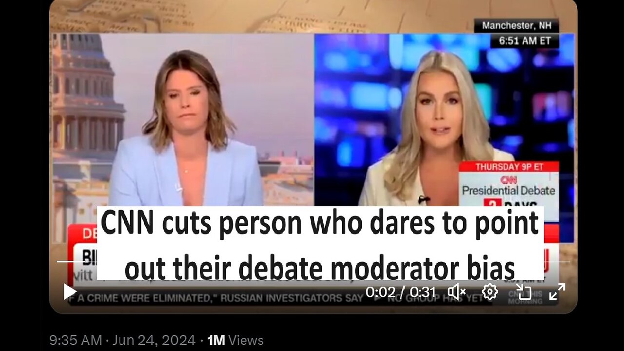 CNN cuts off person who notes CNN’s debate Moderator bias against Trump