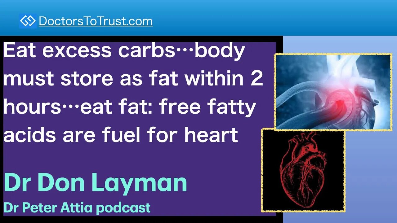 DON LAYMAN 1 | Excess carbs…body must store within 2 hours…eat fat: free fatty acids--fuel for heart