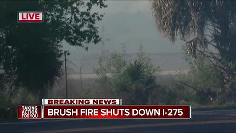 Brush fire shuts down I-275