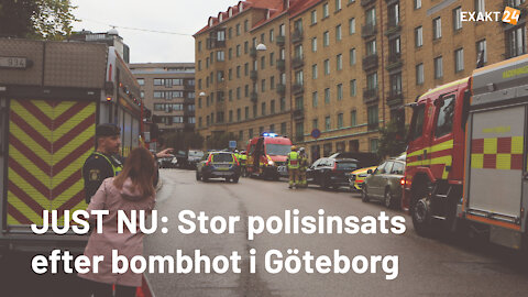 JUST NU: Stor polisinsats efter bombhot i centrala Göteborg