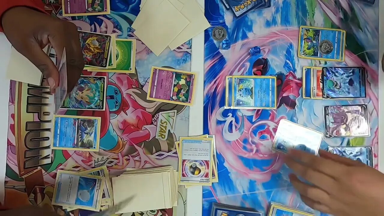 Giratina VStar/Leafeon VStar vs Ice Rider Calyrex VMAX/Inteleon at @PocketSloths | Pokemon TCG