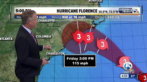 5 p.m. Florence advisory