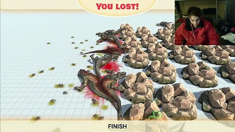 Tyrannosaurus Rex Dinosaurs VS Swarm Bugs In A Battle In The Animal Revolt Battle Simulator