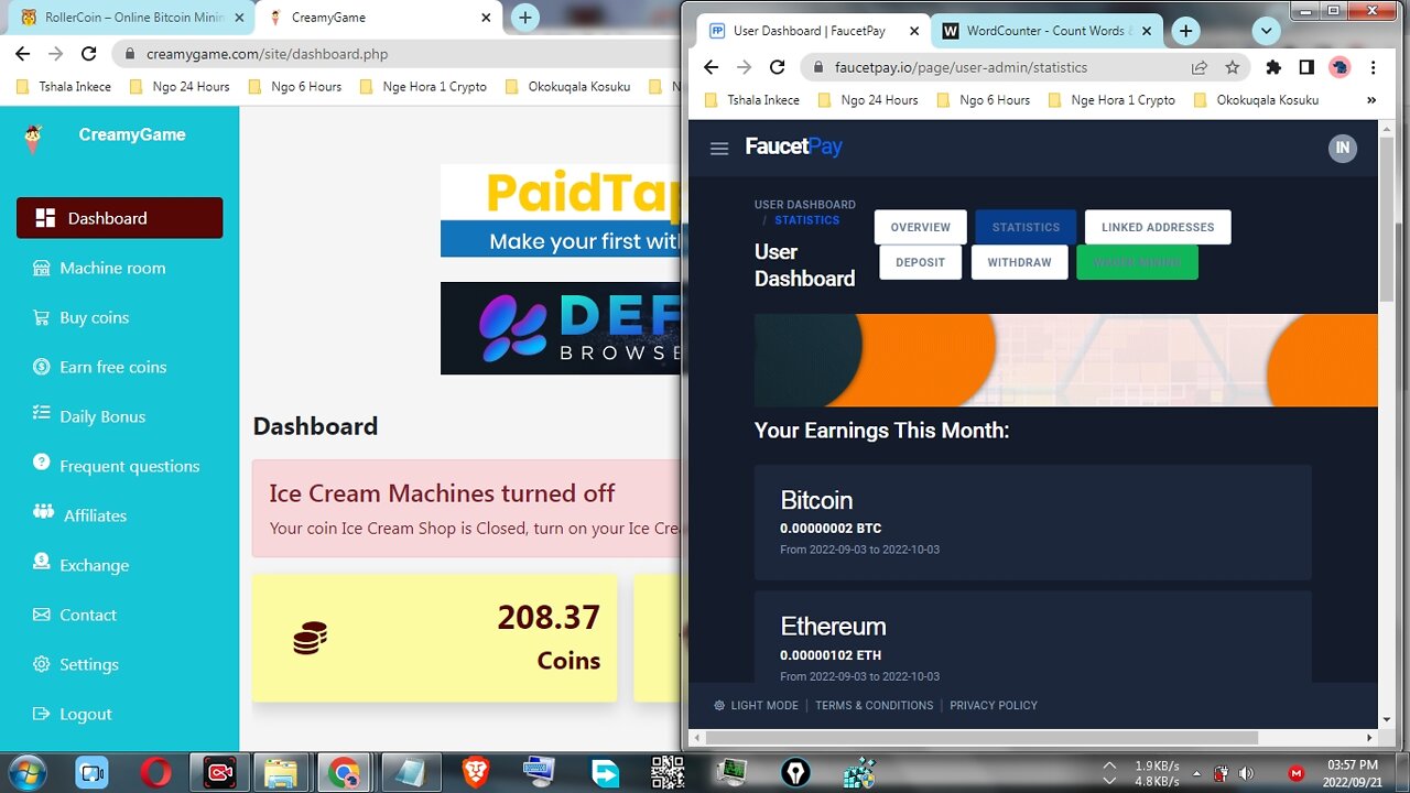 How To Make Money For Free Claiming Daily Faucet At CreamyGame And Withdraw At FaucetPay