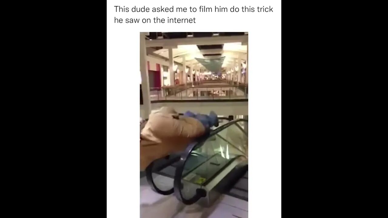 Failed escalator trick.