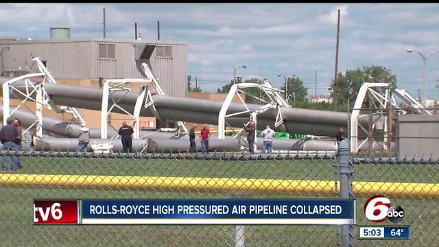 Large pipeline collapses at Rolls-Royce plant on Indy's southwest side