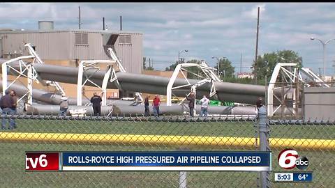 Large pipeline collapses at Rolls-Royce plant on Indy's southwest side