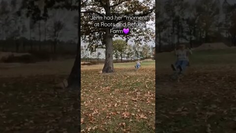 so sweet...Jenn's moment at Roots & Refuge Farm 💜