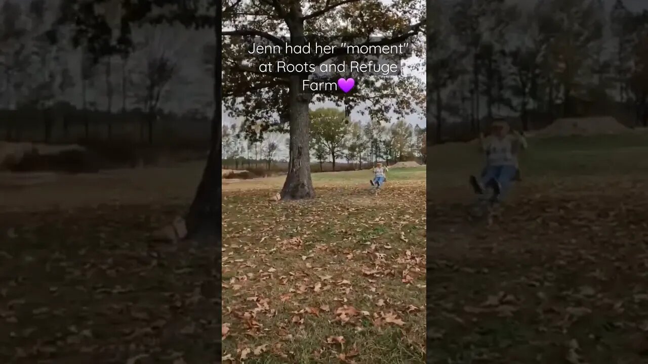 so sweet...Jenn's moment at Roots & Refuge Farm 💜