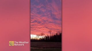 A stunning red sky morning for this New Brunswick home