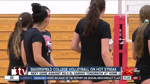 Bakersfield College volleyball on hot streak