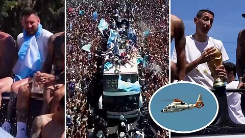 World Cup bus parade in Buenos Aires abruptly halted for safety reasons and moved to HELICOPTERS!