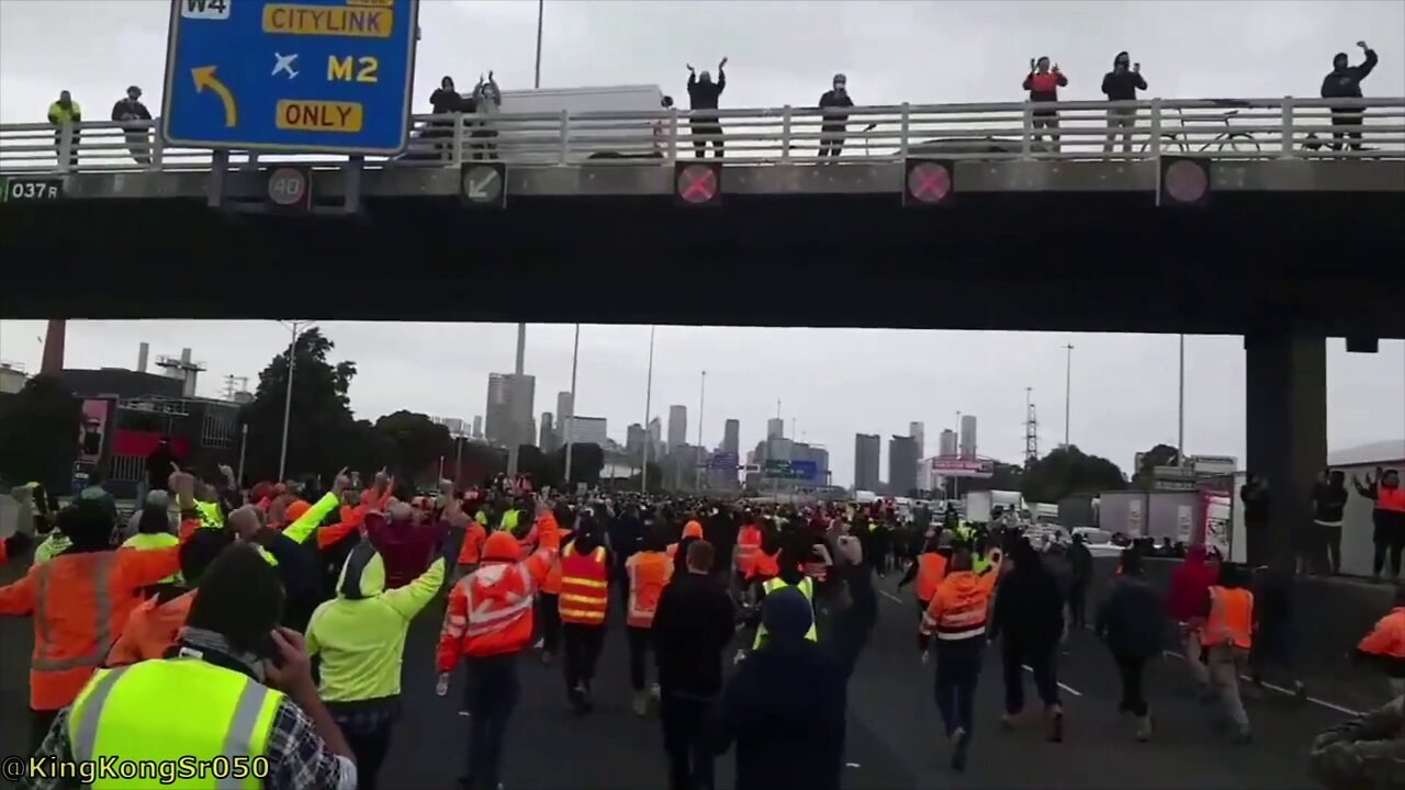 Compilation Construction Workers Protest (Melbourne 21-09-21)