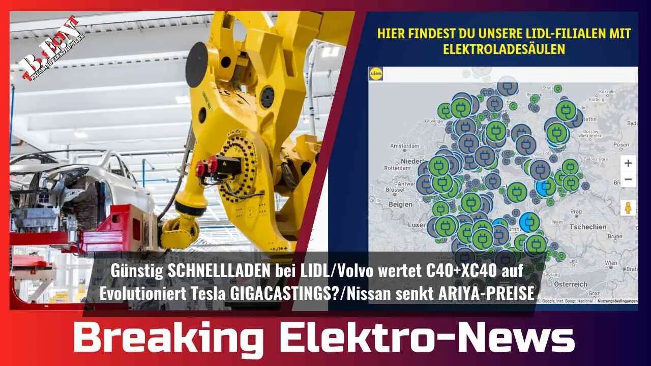 Breaking Elektro-News: Günstig LADEN bei LIDL/Volvo wertet XC40 auf/Erweitert Tesla GIGACASTINGS?