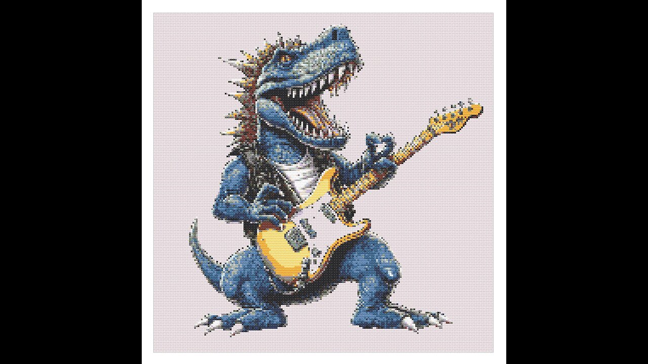 T Rex Rock Cross Stitch Pattern by Welovit | welovit.net | #welovit