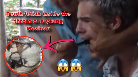 😱😱 Removing the amulet from the throat of a young Mexican by a warrior 😱😱