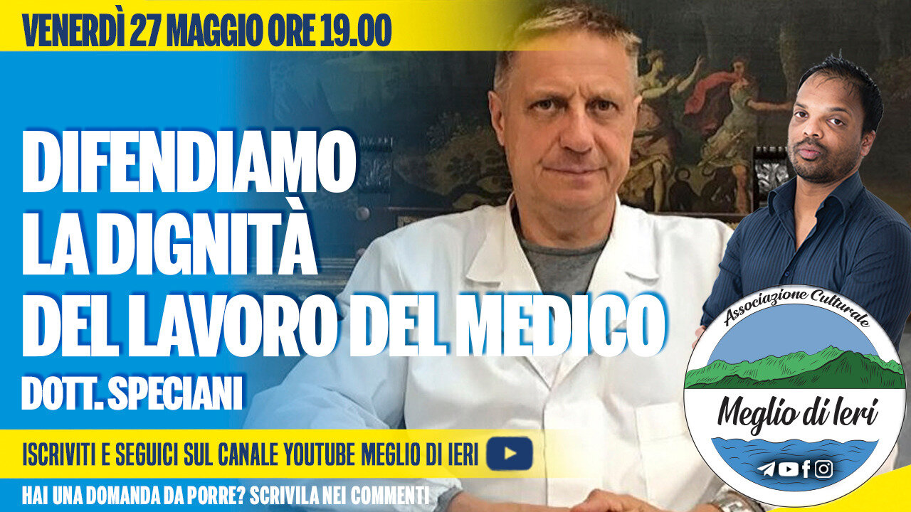 Difendiamo la dignità del lavoro del medico - DOTT.LUCA SPECIANI - Medico Chirurgo