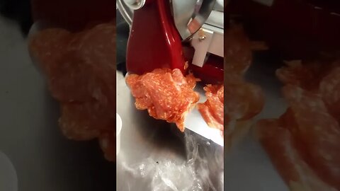 cut pepperoni for Pizza 🍕