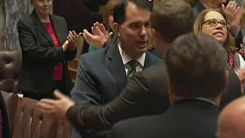Local lawmakers split on Walker's speech