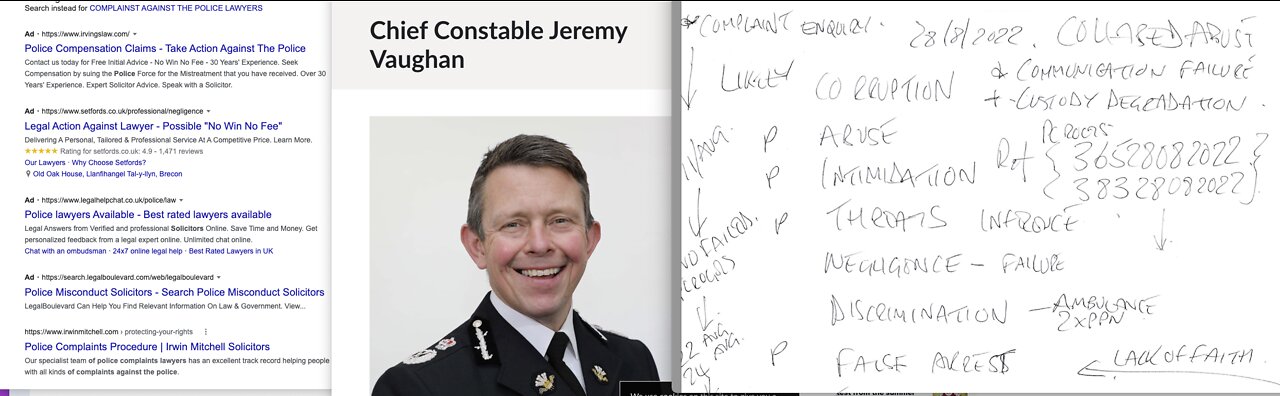 COMPLAINT RE JEREMY VAUGHAN CC SOUTH WALES POLICE