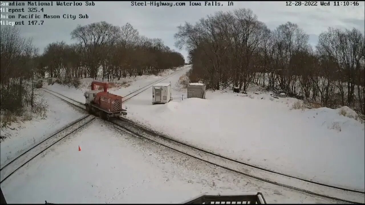 Union Pacific Switch Blower at Iowa Falls, IA on December 28, 2022