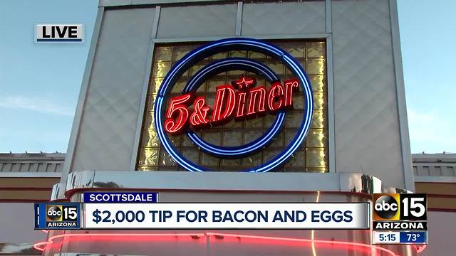 Man leaves massive tip at Scottsdale diner