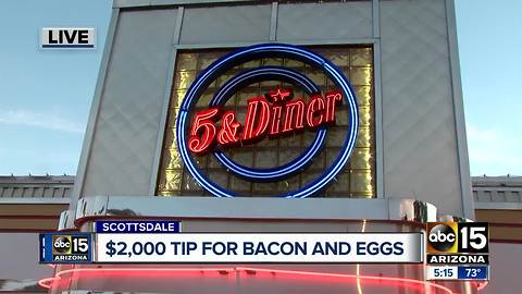 Man leaves massive tip at Scottsdale diner