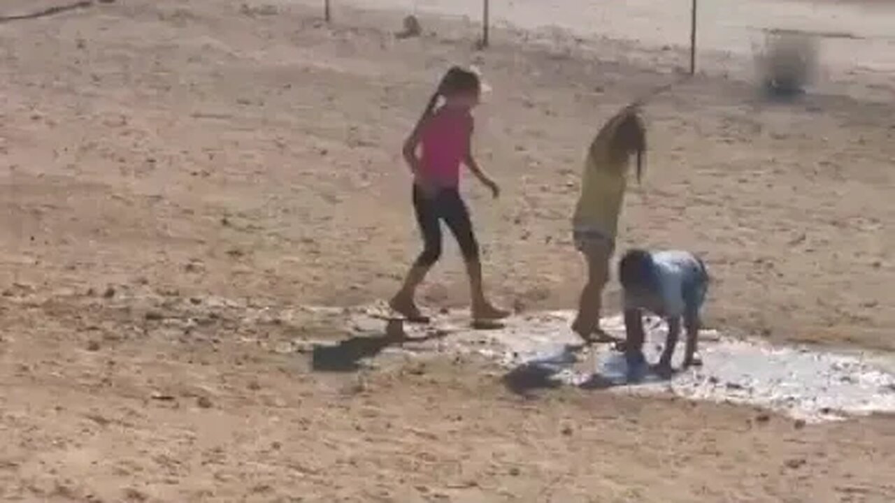 Sadie, TJ, Tasha Playing in the Dirt... Mud