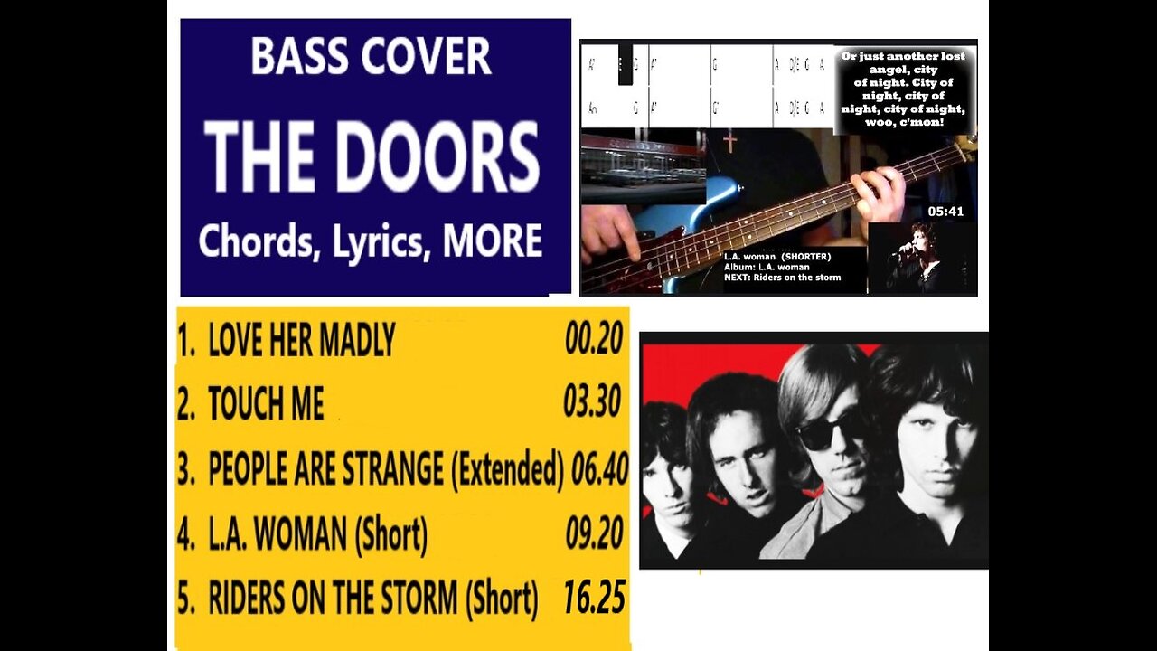 Bass cover THE DOORS _ Chords, Lyrics, MORE